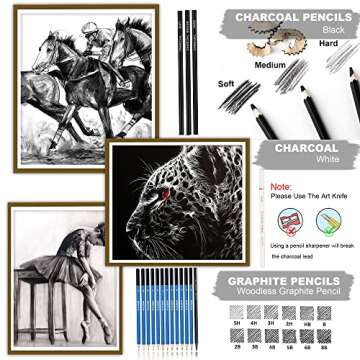 KALOUR Pro Drawing Kit 33 Pieces for Artists and Beginners