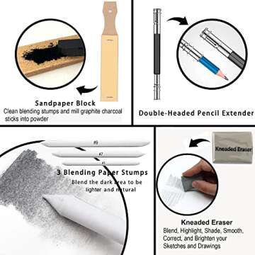 KALOUR Pro Drawing Kit 33 Pieces for Artists and Beginners