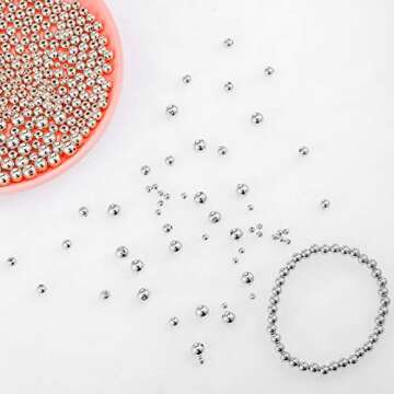WILLBOND 1200 Silver Beads for Jewelry Making Kits