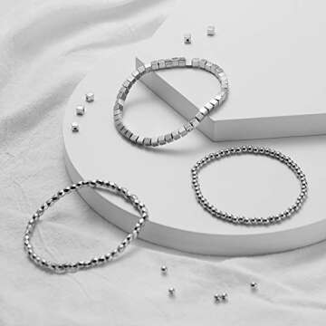 WILLBOND 1200 Silver Beads for Jewelry Making Kits