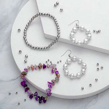 WILLBOND 1200 Silver Beads for Jewelry Making Kits