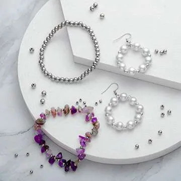 WILLBOND 1200 Silver Beads for Jewelry Making Kits