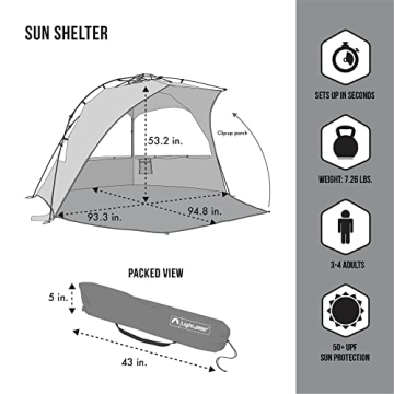 Lightspeed Outdoors Sun Shelter with Easy Setup and Space
