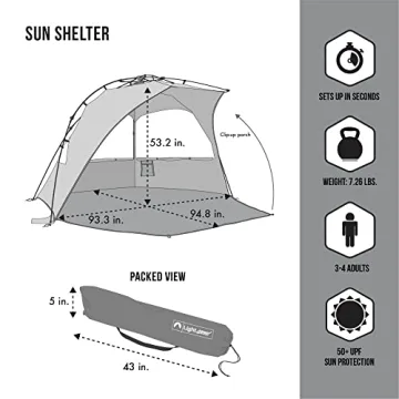 Lightspeed Outdoors Sun Shelter with Easy Setup and Space