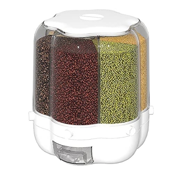 XIYAO 40lb Rice and Grain Storage Container - 360° Rotating Food Dispenser