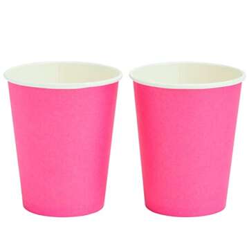 Juvale Hot Pink Party Supplies Set for 24 Guests