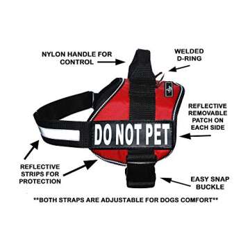 DO NOT PET Dog Vest Harness - Adjustable with Reflective Patches