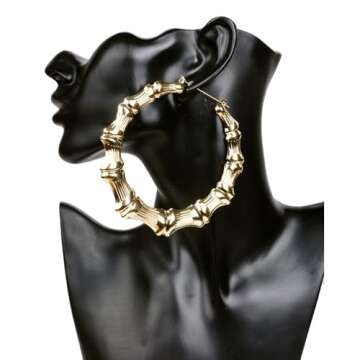 Weicam Women Simple Hip Hop Punk Bamboo Earrings Stud Earrings 3 set Jewellery