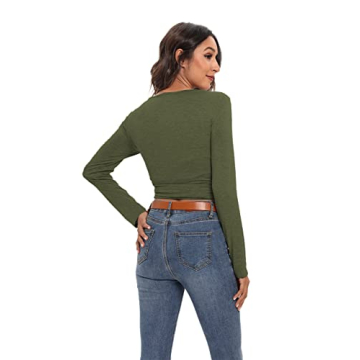 Famulily Sexy Deep V Neck Wrap Crop Top for Women