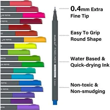 Shuttle Art 100 Colors Fineliner Pen Set 0.4mm