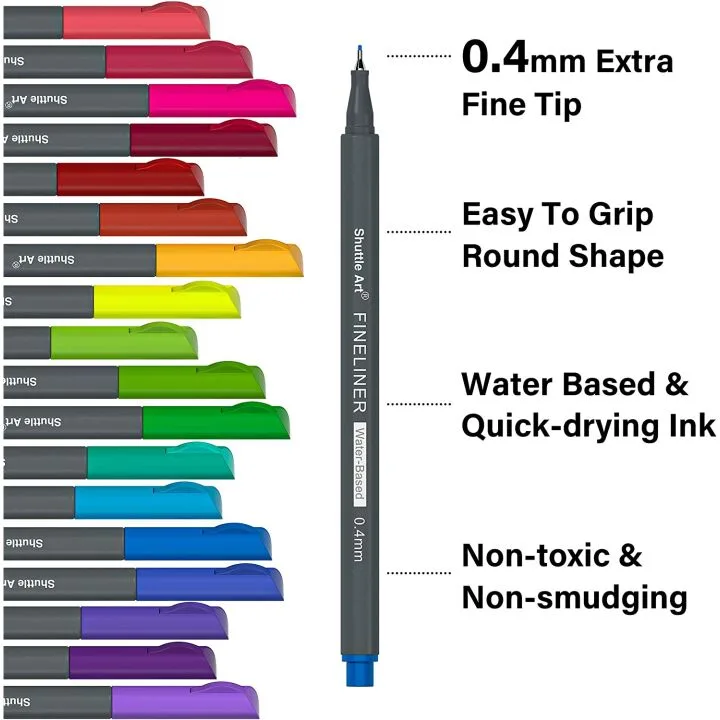 Shuttle Art 100 Colors Fineliner Pen Set 0.4mm