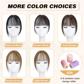 NAYOO Clip-in Wispy Bangs - 100% Human Hair Toppers