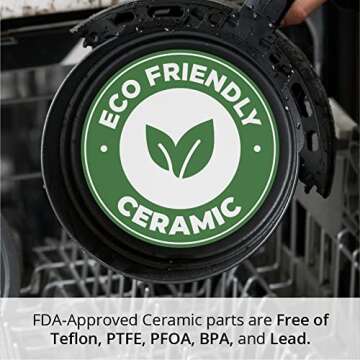 Aria Teflon-Free 5 Qt. Ceramic Air Fryer with Recipe Book, White