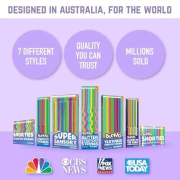 BUNMO Stretchy Strings - Sensory Toys for Toddlers - Stimulating & Addictive Sensory Toys for Kids - Fidget Toy - Hours of Fun for Kids - Non-Mouthable Toy 3+ - Glitter 6 Pack