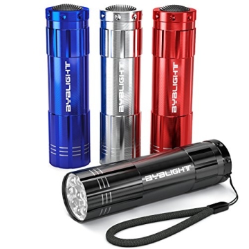 BYB 9 LED Mini Flashlights 4-Pack for All Occasions