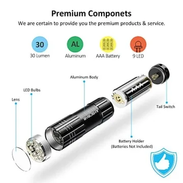 BYB 9 LED Mini Flashlights 4-Pack for All Occasions