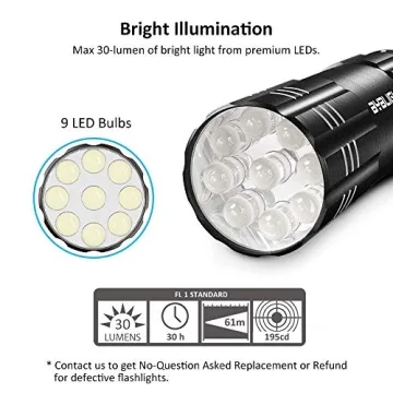 BYB 9 LED Mini Flashlights 4-Pack for All Occasions