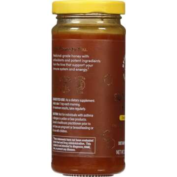 Superfood Honey by Beekeeper's Naturals - Bee Pollen, Royal Jelly, Propolis, Honey - Natural Energy, Immune Support, Mental Clarity, Athletic Performance (11.6 oz)