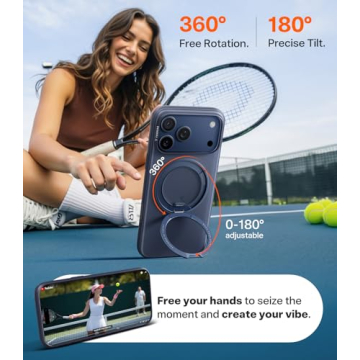 Torras 360 Magnetic Stand Case for iPhone 17 Pro Max