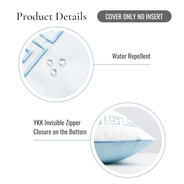 20x20 Coastal Pillow Cover - Water Repellent Elegance