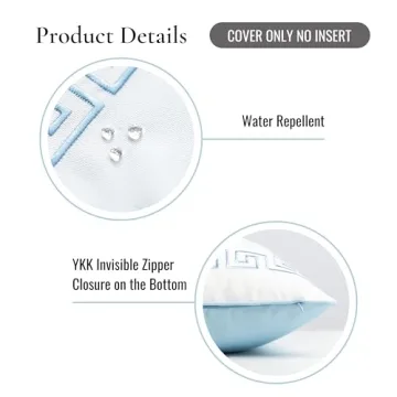 20x20 Coastal Pillow Cover - Water Repellent Elegance