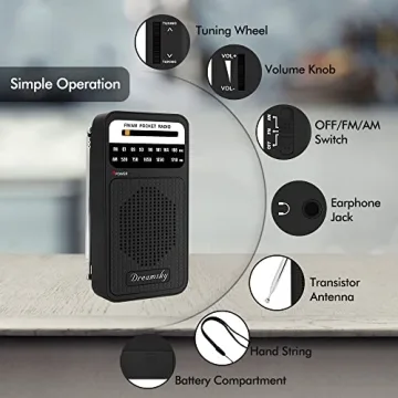 DreamSky Pocket Radios with Loud Speaker and Great Reception