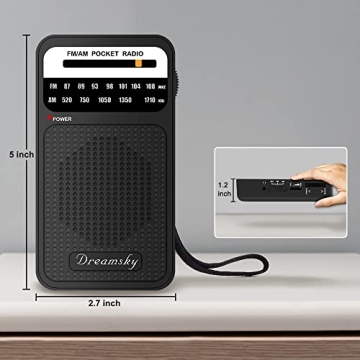 DreamSky Pocket Radios with Loud Speaker and Great Reception