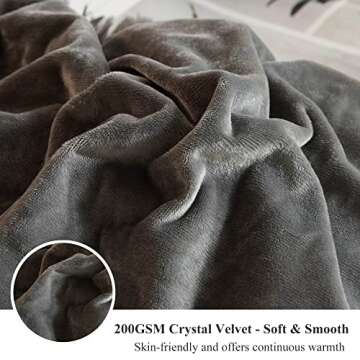 XeGe Plush Shaggy Duvet Cover Luxury Ultra Soft Crystal Velvet Bedding 1PC(1 Faux Fur Duvet Cover),Zipper Closure (Queen, Dark Gray)