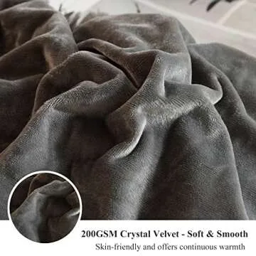 XeGe Plush Shaggy Duvet Cover Luxury Ultra Soft Crystal Velvet Bedding 1PC(1 Faux Fur Duvet Cover),Zipper Closure (Queen, Dark Gray)