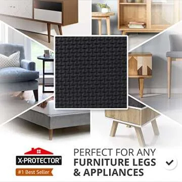 X-PROTECTOR Non Slip Furniture Pads - 16 Premium Furniture Grippers 2"! Self-Adhesive Rubber Feet Fu...