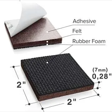 X-PROTECTOR Non Slip Furniture Pads - 16 Premium Furniture Grippers 2"! Self-Adhesive Rubber Feet Furniture Feet - Ideal Non Skid Furniture Pad Floor Protectors - Keep Furniture in Place!