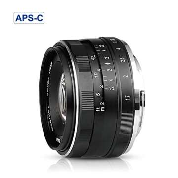Meike 35mm F1.7 Large Aperture Manual Focus Prime Fixed Lens APS-C Compatible with Sony E-Mount Mirr...