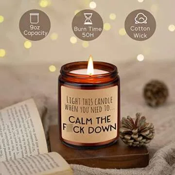 Miracu Calming Candles, Stress Relief Gifts for Women - Funny Aromatherapy Candles for Women, Anxiety Relief for People, Friend, Coworker - Valentines, Calm Down, Birthday, Relaxing Gifts for Men
