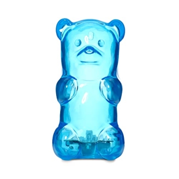 Gummygoods Squeezable Gummy Bear Night Light - Rechargeable, Portable, Squishy Lamp, 60-Min Sleep Timer for Kids & Adults, Baby Nursery, and Dorm Rooms - (Blue)
