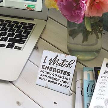 Funny Desk Signs for Women Office, Funny Office Decor for Women Desk, Office Shelf Table Desk Decor ...