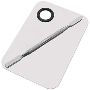 Miamay 6 by 4 Inches Makeup Palette - Stainless Steel Artist Mixing Tool