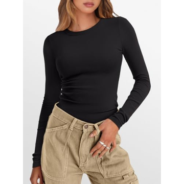 ANRABESS Women's Long Sleeve Thermal Shirt: Slim Fit, Cozy Basic Tee for Winter Layering