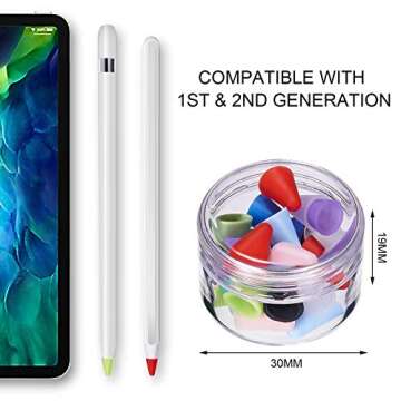 LINGXIU 16 Colors Silicone Nibs Tips Cover Compatible with Apple Pencil 1st and 2nd Generation, Sili...