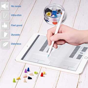 LINGXIU 16 Colors Silicone Nibs Tips Cover Compatible with Apple Pencil 1st and 2nd Generation, Silicone Nibs Caps Slim Lightweight Thin Protective Case Noiseless Drawing Fit iPad Pencil (32 Pack)