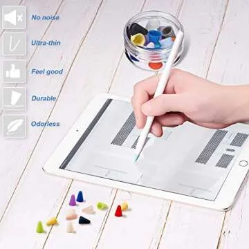 LINGXIU 16 Colors Silicone Nibs Tips Cover Compatible with Apple Pencil 1st and 2nd Generation, Silicone Nibs Caps Slim Lightweight Thin Protective Case Noiseless Drawing Fit iPad Pencil (32 Pack)