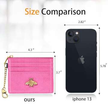 Stylish RFID Card Holder Keychain Wallet for Women