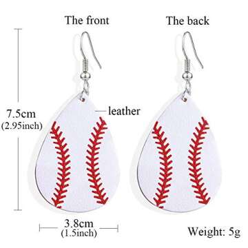 SUMMER LOVE Faux Leather Teardrop Earrings - Perfect for Sports Lovers!