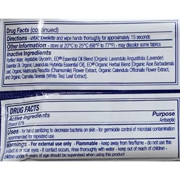 EO Lavender Hand Wipes for Travel Hygiene - Pack of 6