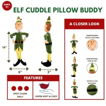 Franco Elf Buddy Movie Plush Cuddle Pillow for Fans