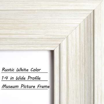 Yaetm 5x7 Picture Frame Set of 4, 1.4” Wide Molding & Rustic White Photo Frames with HD Tempered Glass, Display on Table Top & Wall Mounting (4 pack, White)