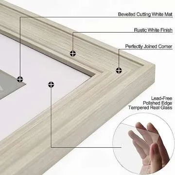 Yaetm 5x7 Picture Frame Set - Rustic White Elegance