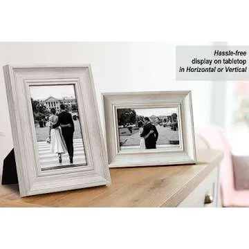 Yaetm 5x7 Picture Frame Set - Rustic White Elegance