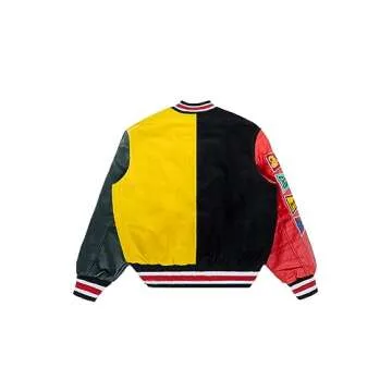 Smoke Rise Unisex All Star Varsity Jacket Hipster Urban NYC Utility Outerwear, Fur Jacket and Wool Melton Jacket (Black, XL, x_l)