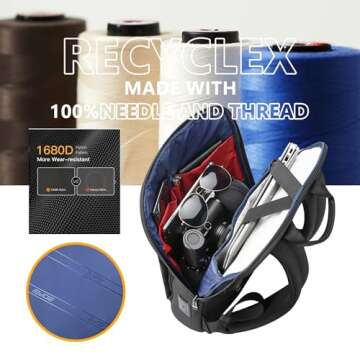 BOPai Slim Laptop Thin Business Backpack 15-15.6 inch with Bottle Holder USB Charging Professional for Men Water Resistant College Notebook Work Office Anti Theft Smart Computer Light Back pack Black