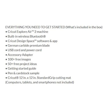 Cricut Explore Air 2 - A DIY Cutting Machine for all Crafts, Create Customized Cards, Home Decor & More, Bluetooth Connectivity, Compatible with iOS, Android, Windows & Mac, Mint